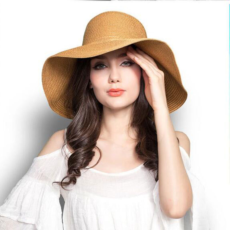Wide Brim Straw Hat with Bow