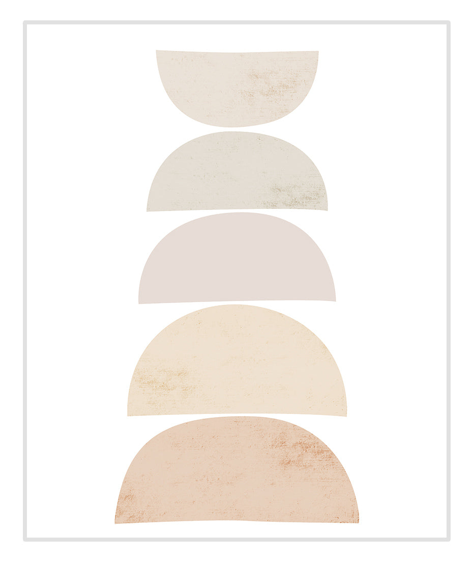 Abstract Beige Geometric Canvas Art