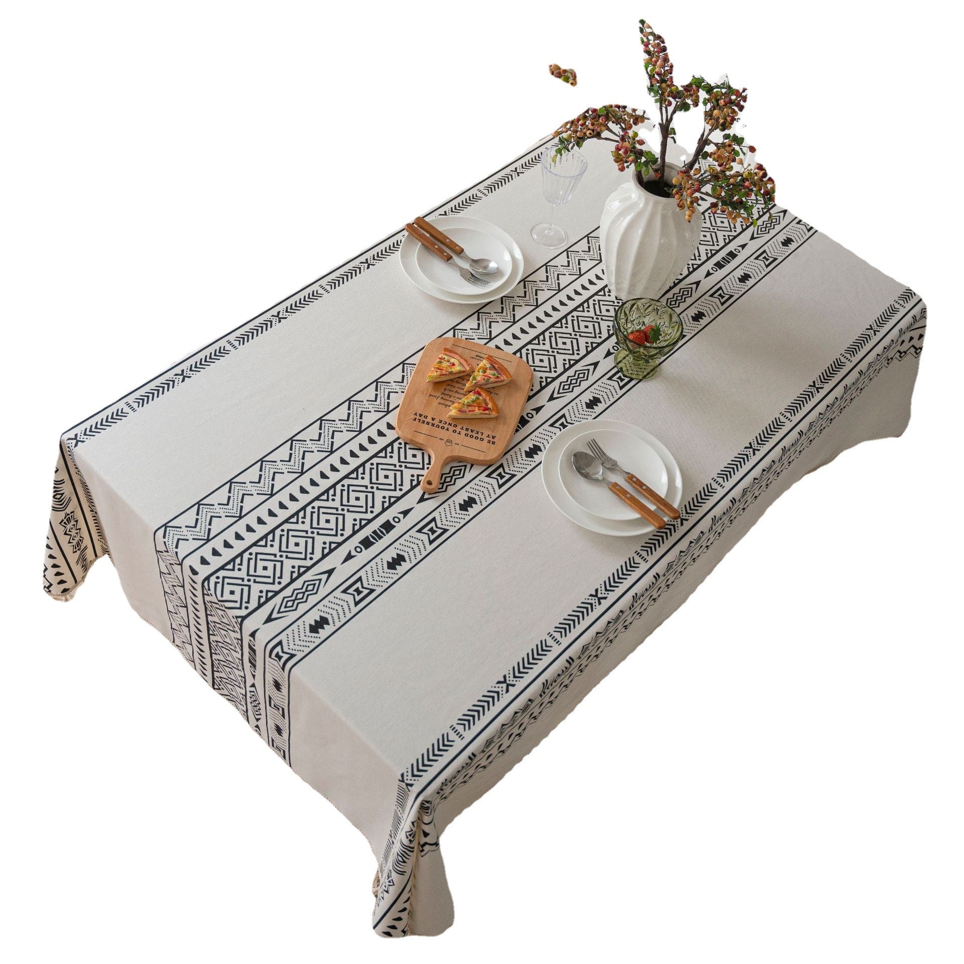 Geometric Tassel Tablecloth