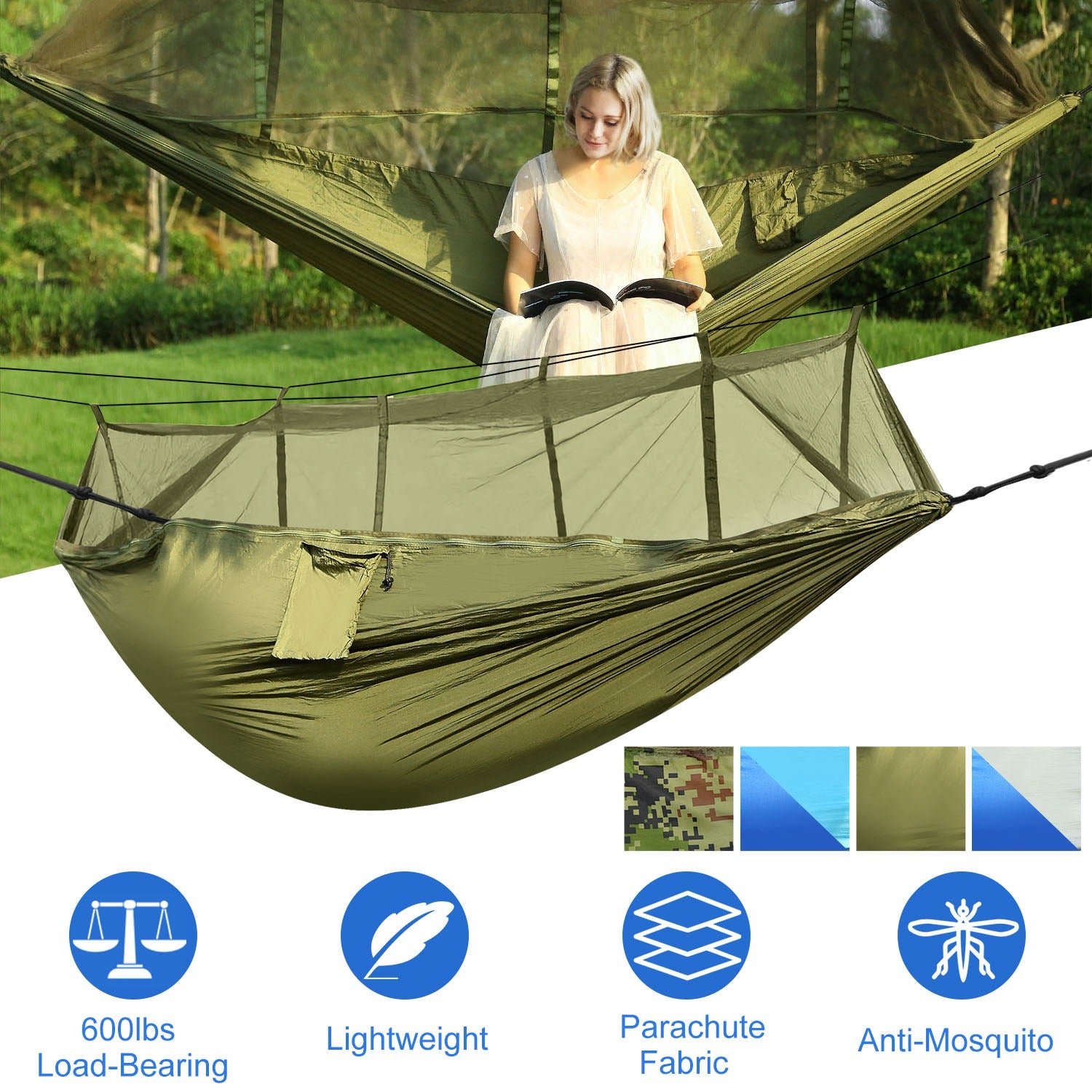 Double Hammock With Net