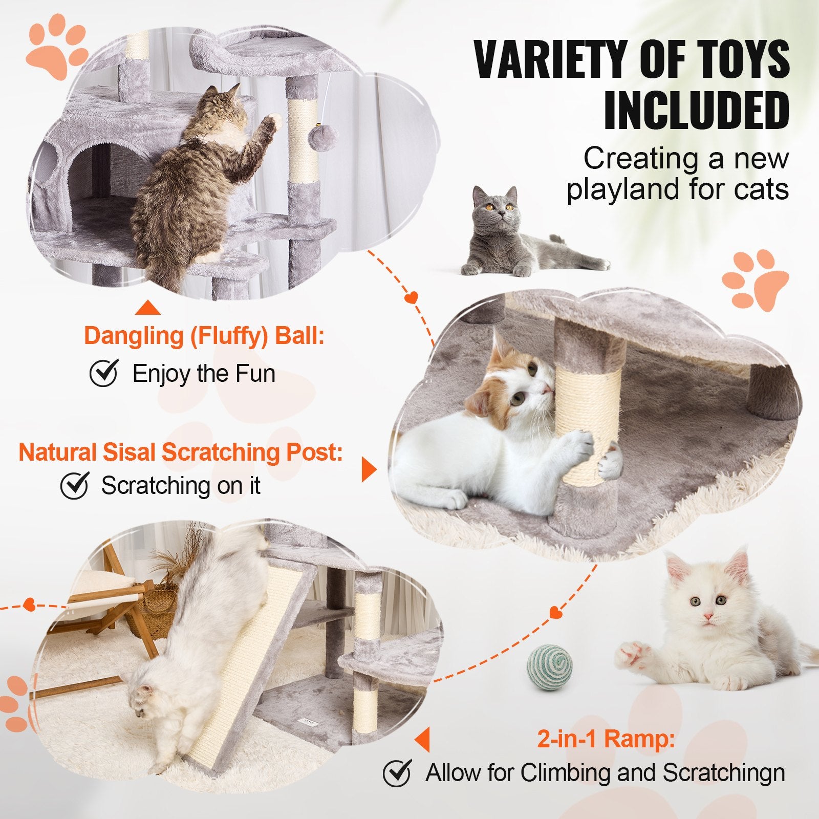 68” Multi-Level Cat Tree Tower