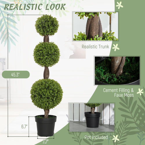 Artificial Boxwood Topiary Set