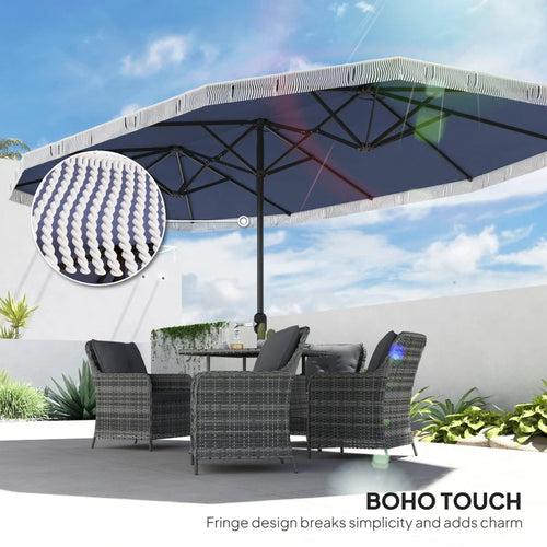 15ft Outdoor Patio Umbrella with Crank Handle