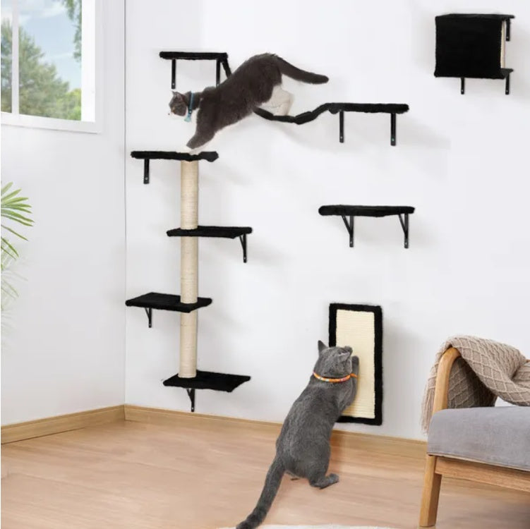 5-Piece Wall-Mounted Cat Climbing Set