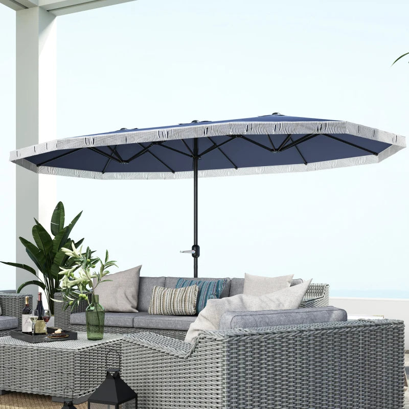 15ft Outdoor Patio Umbrella with Crank Handle