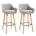 Set of 2 Modern Upholstered Bar Stools