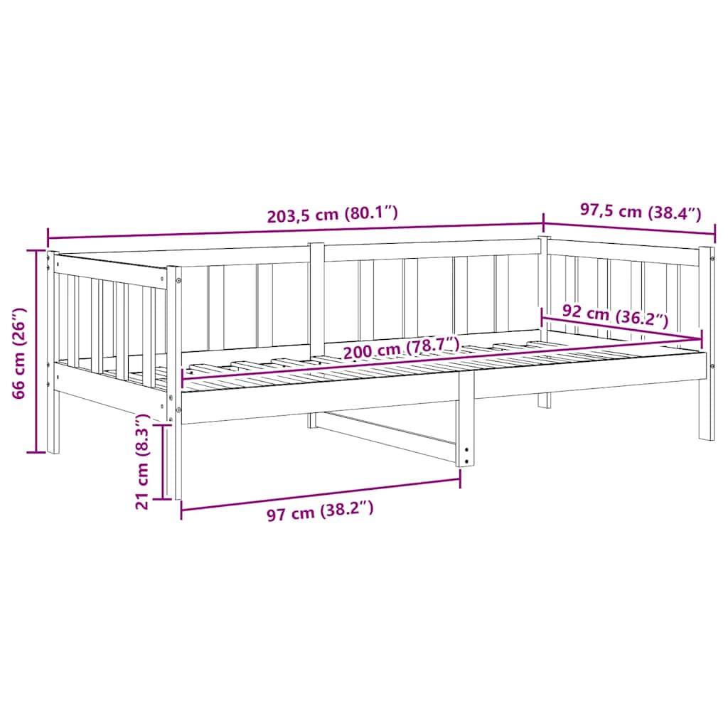 Solid Pine Wood Daybed