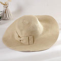 Wide Brim Straw Hat with Bow