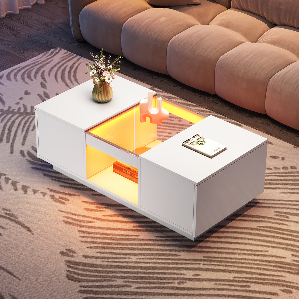 Modern LED Coffee Table with Storage
