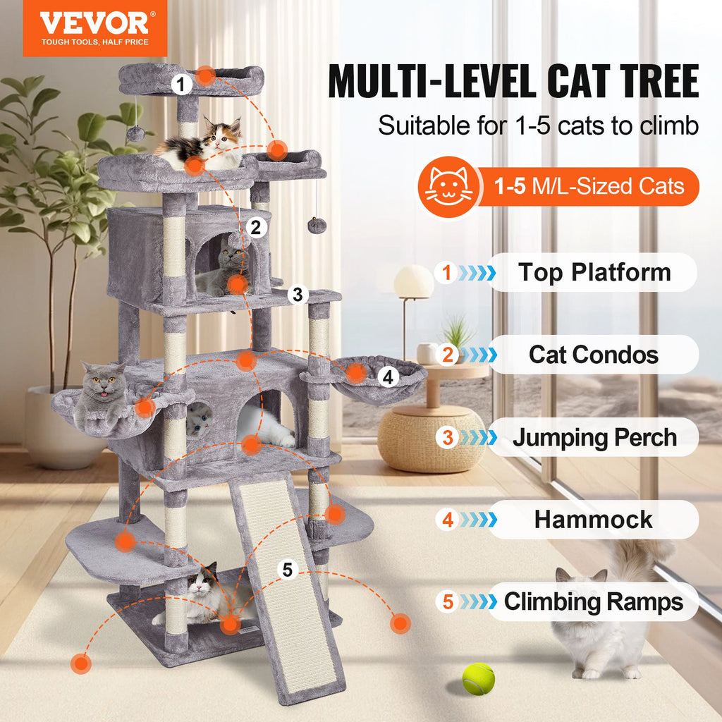 68” Multi-Level Cat Tree Tower