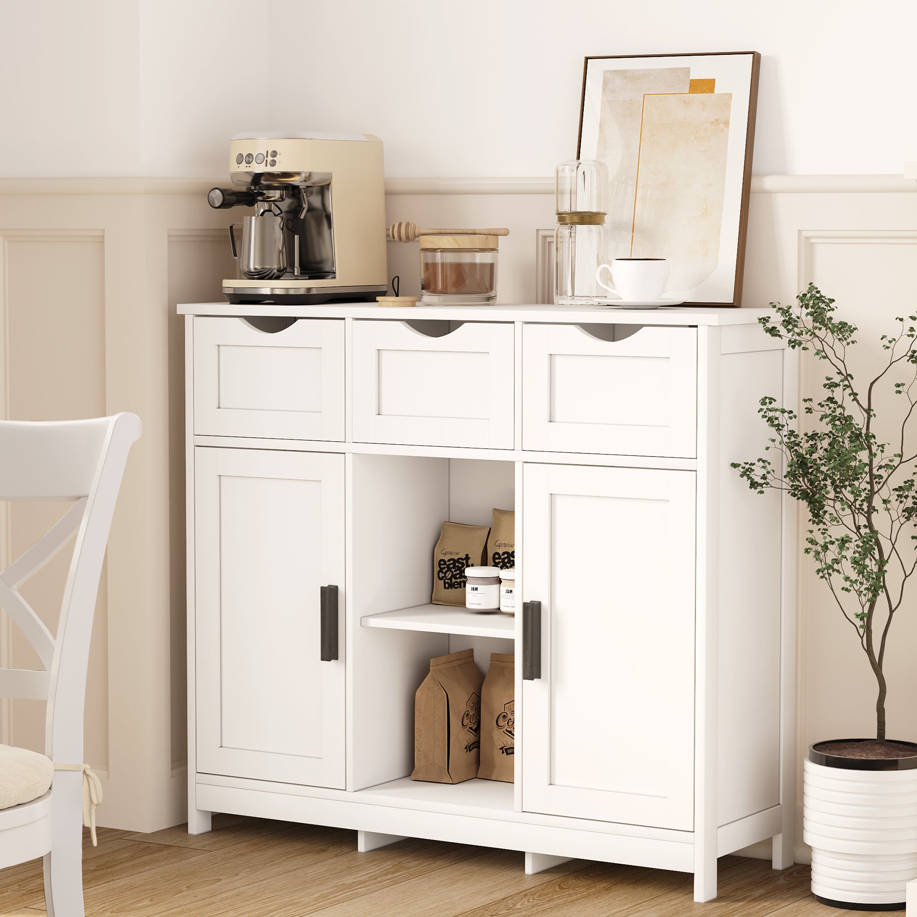 Modern Storage Cabinet with Drawers