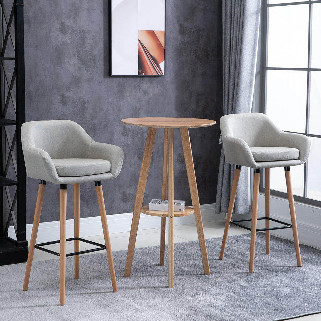 Set of 2 Modern Upholstered Bar Stools