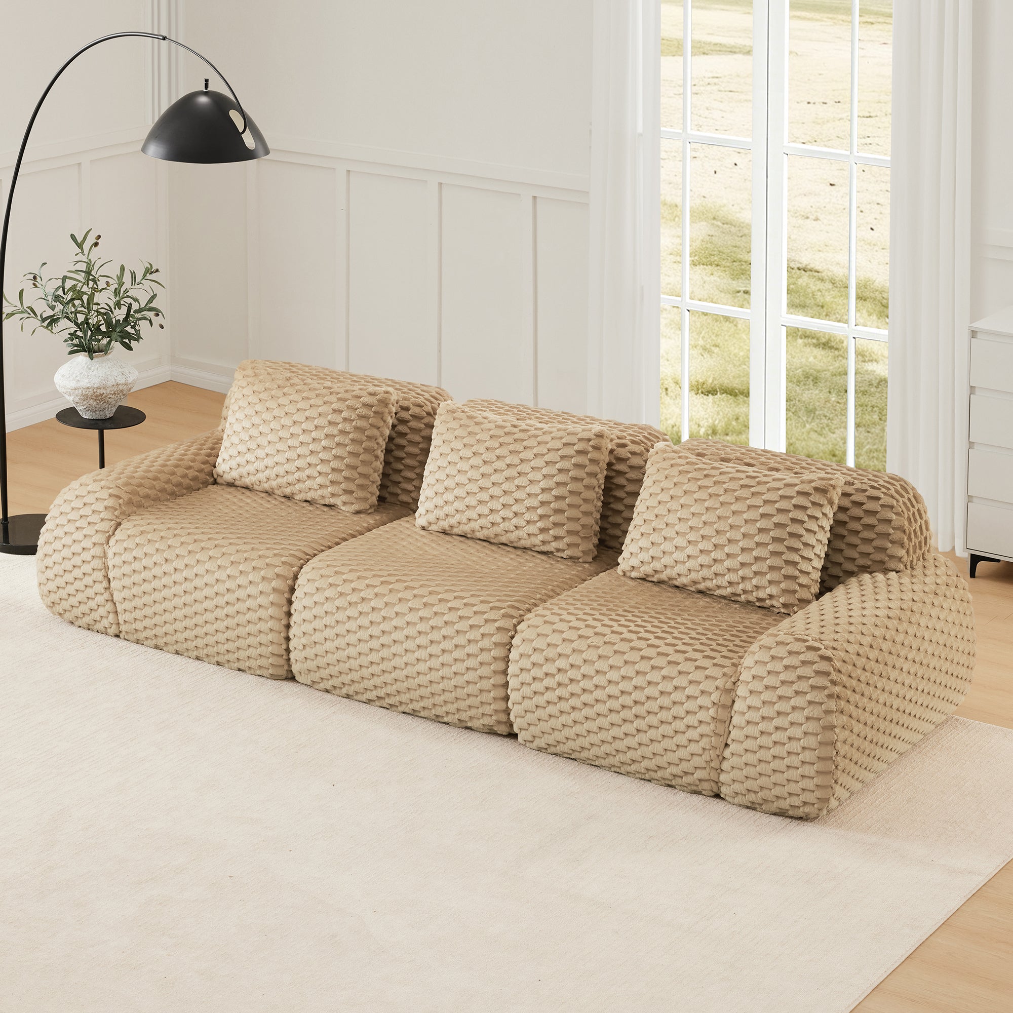 Modern Modular 3-Seater Sectional Sofa