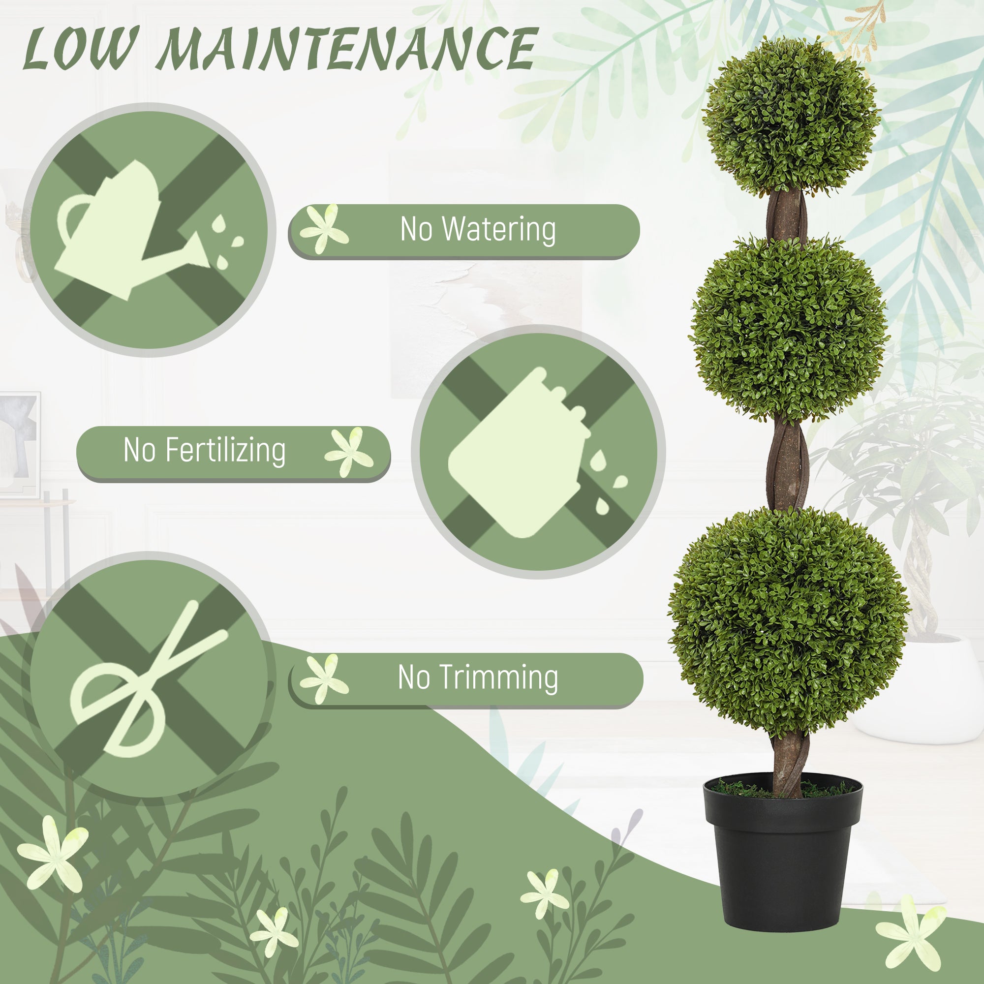 Artificial Boxwood Topiary Set