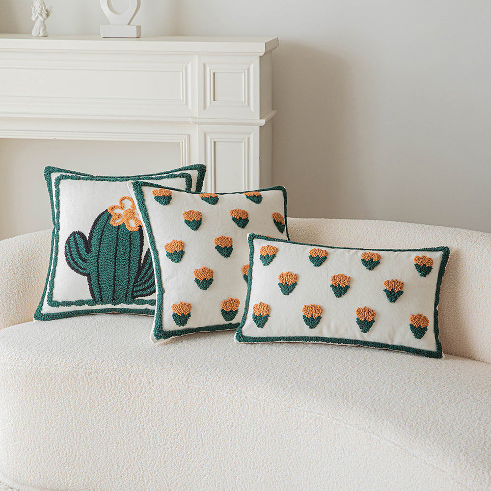 Cactus Tufted Pillow Cover