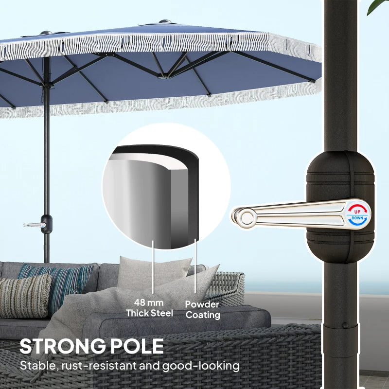 15ft Outdoor Patio Umbrella with Crank Handle
