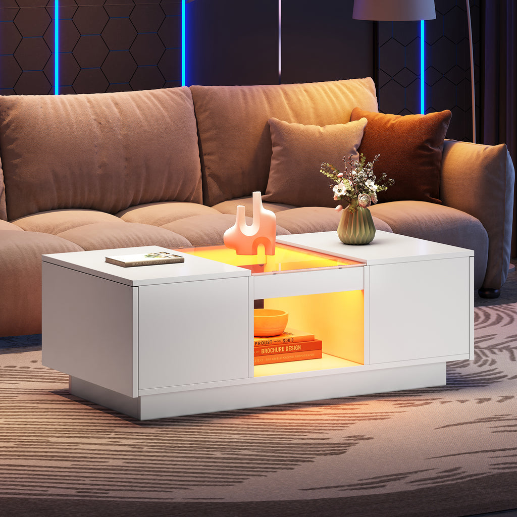 Modern LED Coffee Table with Storage