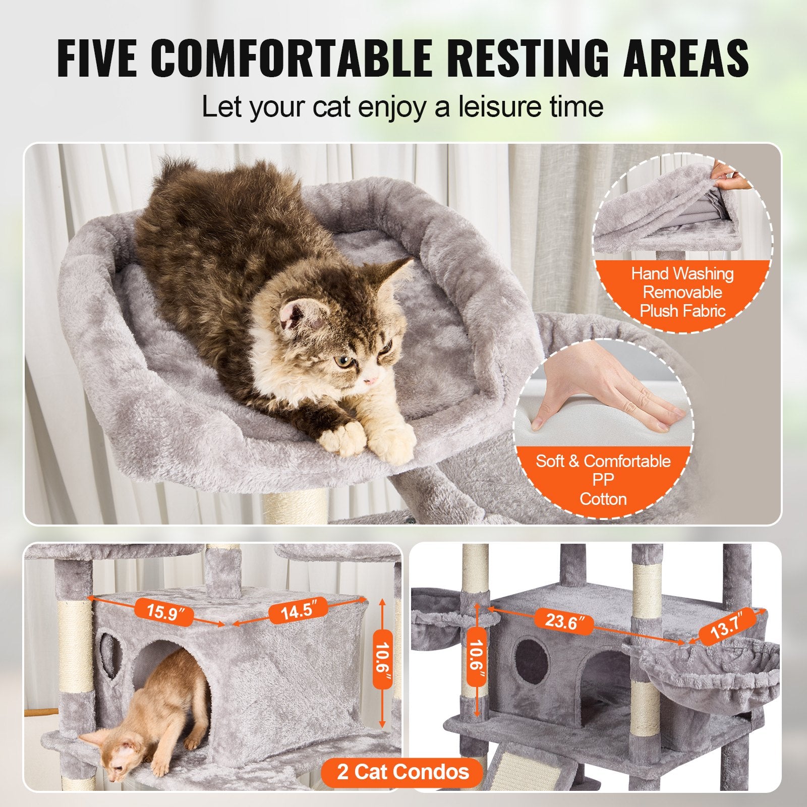 68” Multi-Level Cat Tree Tower