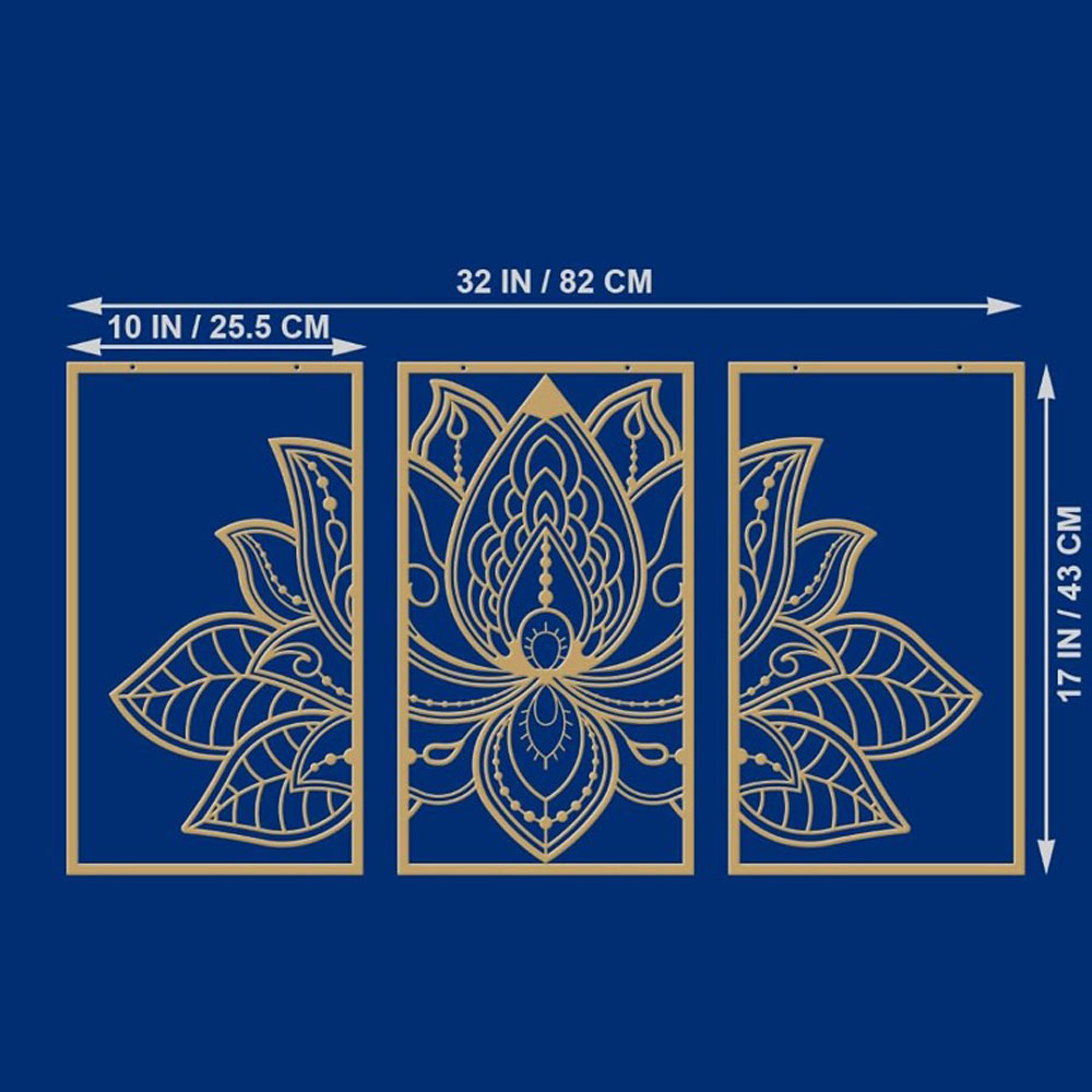 Golden Lotus Mandala Wall Art