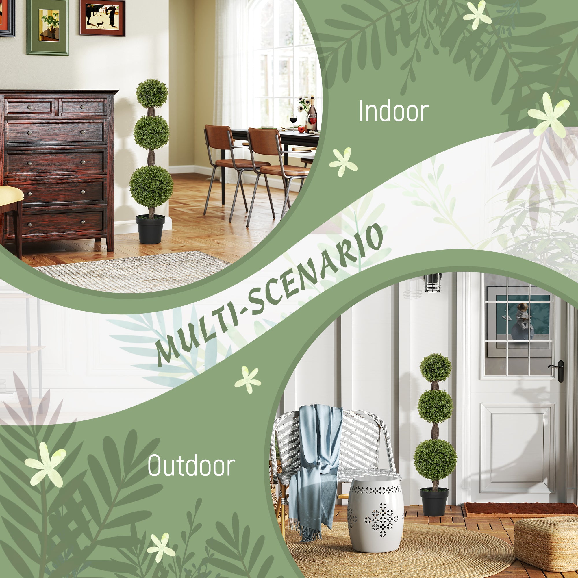 Artificial Boxwood Topiary Set