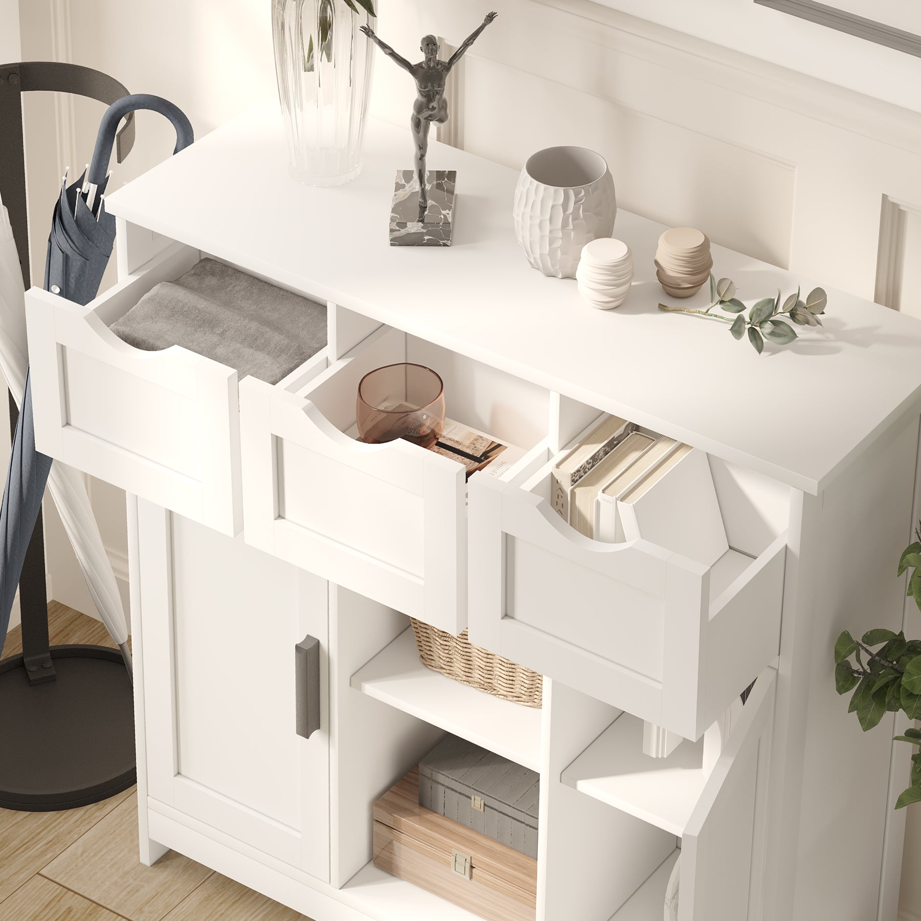 Modern Storage Cabinet with Drawers