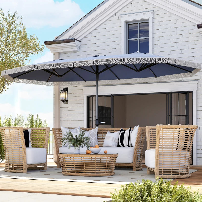 15ft Outdoor Patio Umbrella with Crank Handle