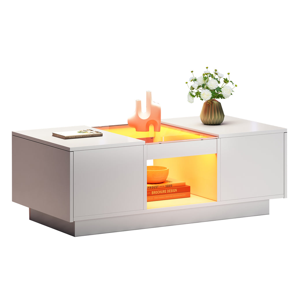 Modern LED Coffee Table with Storage