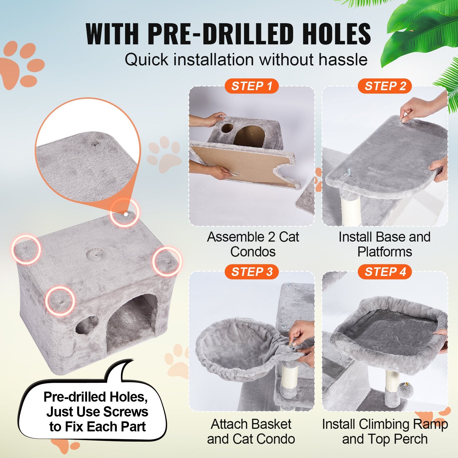 68” Multi-Level Cat Tree Tower